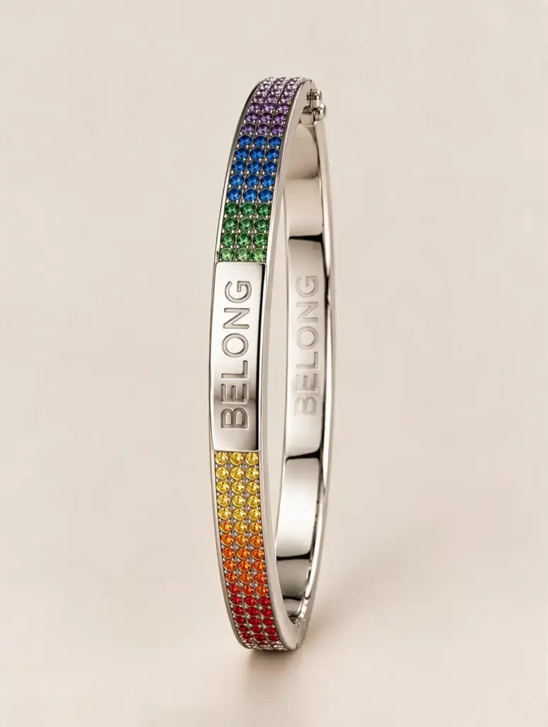 BELONG bracelet in 925 sterling silver with chakra-inspired colours Swarovski zirconia