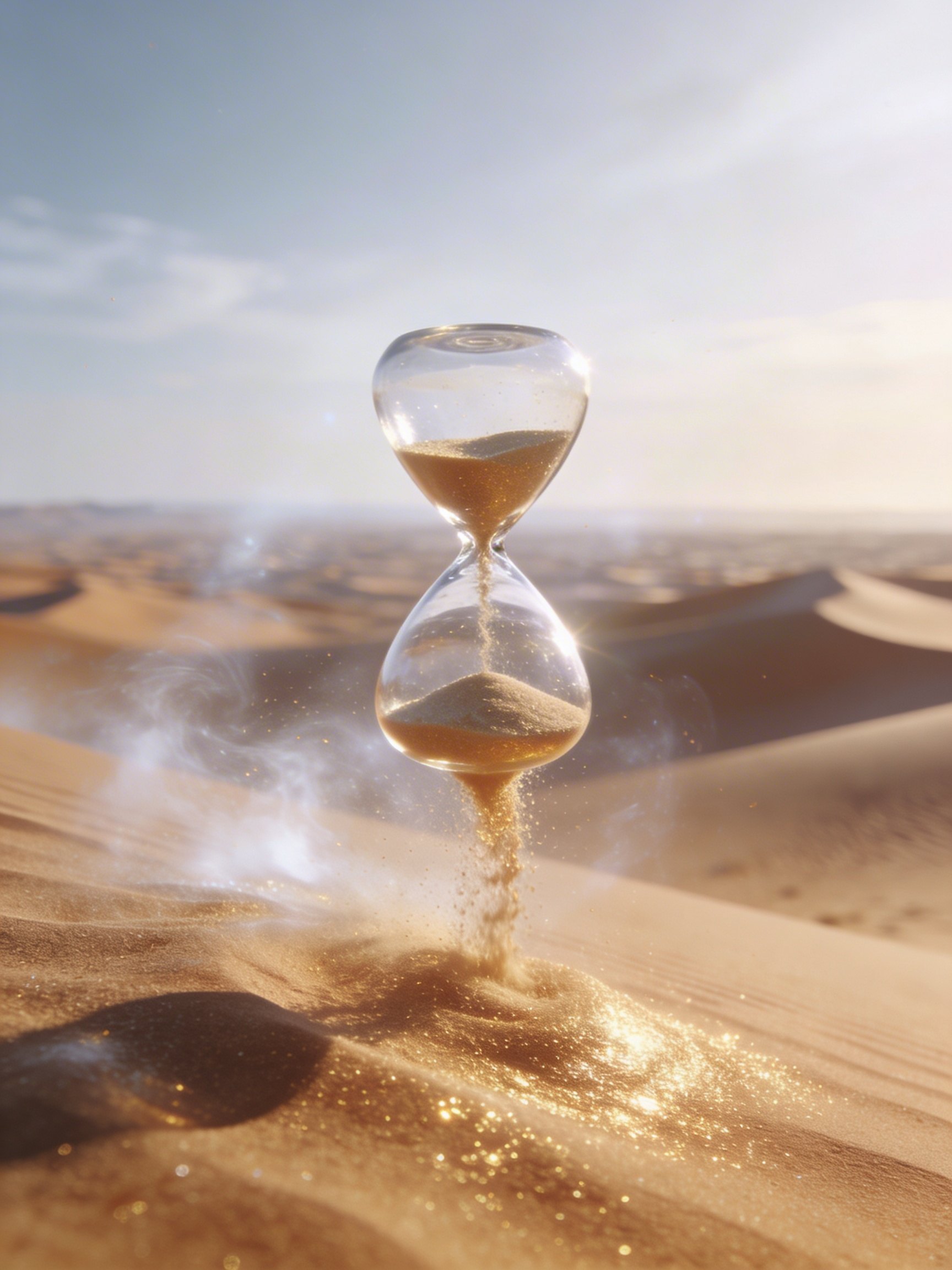 Hourglass in the desert sand